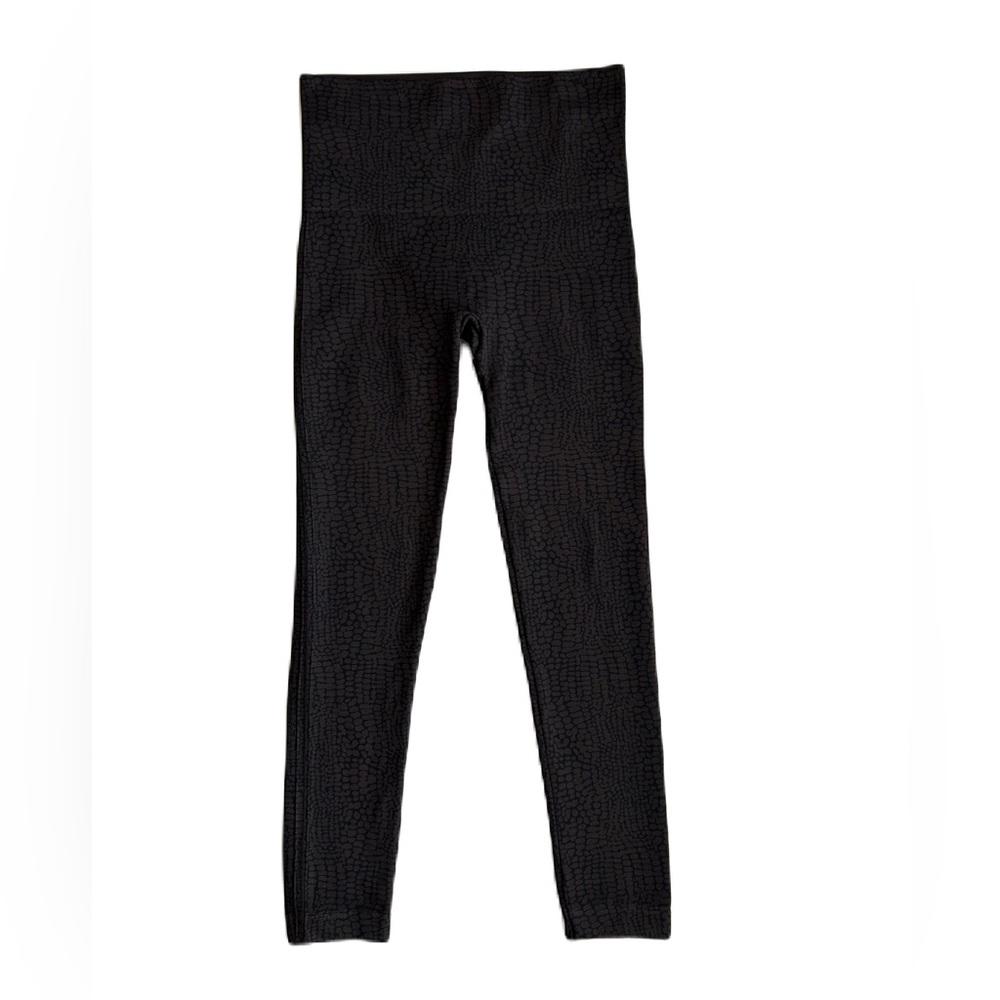 Spanx‎ Leggings Women's Brown Black Snake Croc Print Look at Me Now Seamless M